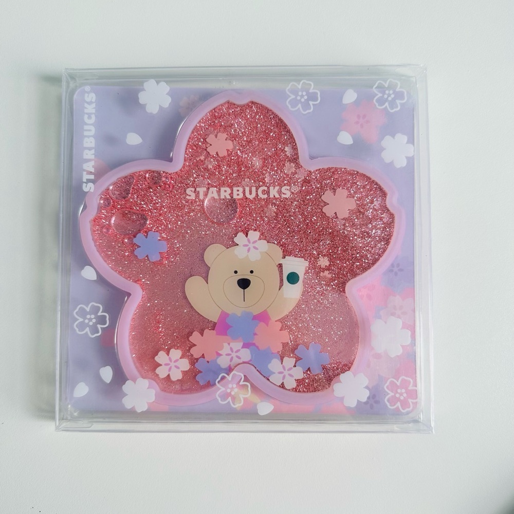 Starbucks Sakura Cherry Blossom Bear Pink Coaster